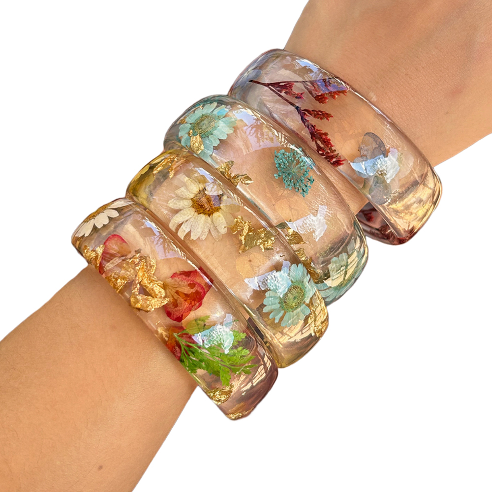 Dried Flower Bulk - Vintage Flower Leaf Transparent Acrylic Wide