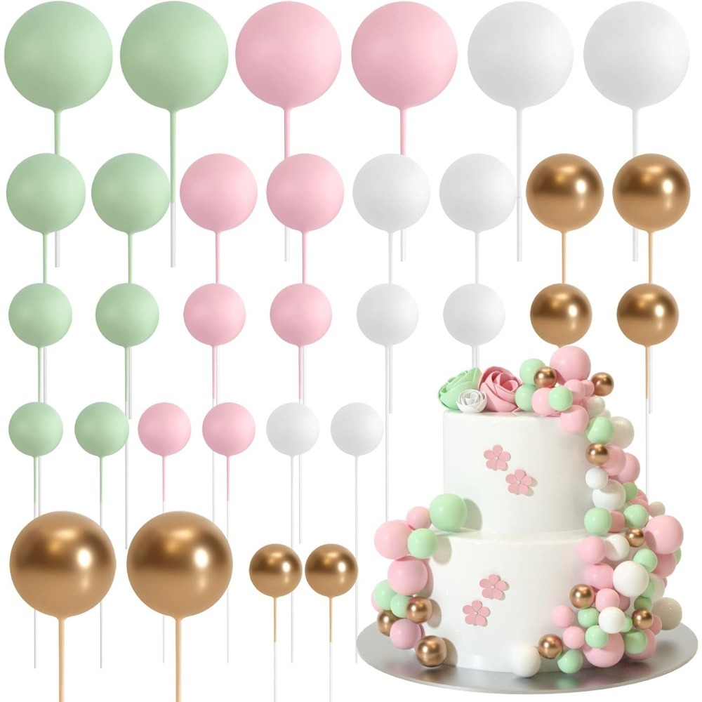 Gold Foil Flakes - 20Pcs Happy Birthday Cake Gold And