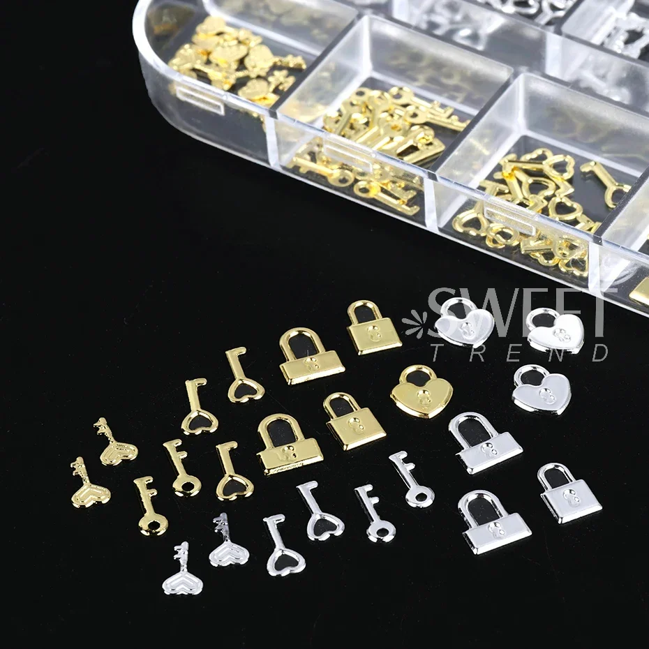 12 Grids Gold Silver Metal Loc - Gold Foil Flakes recension och pris