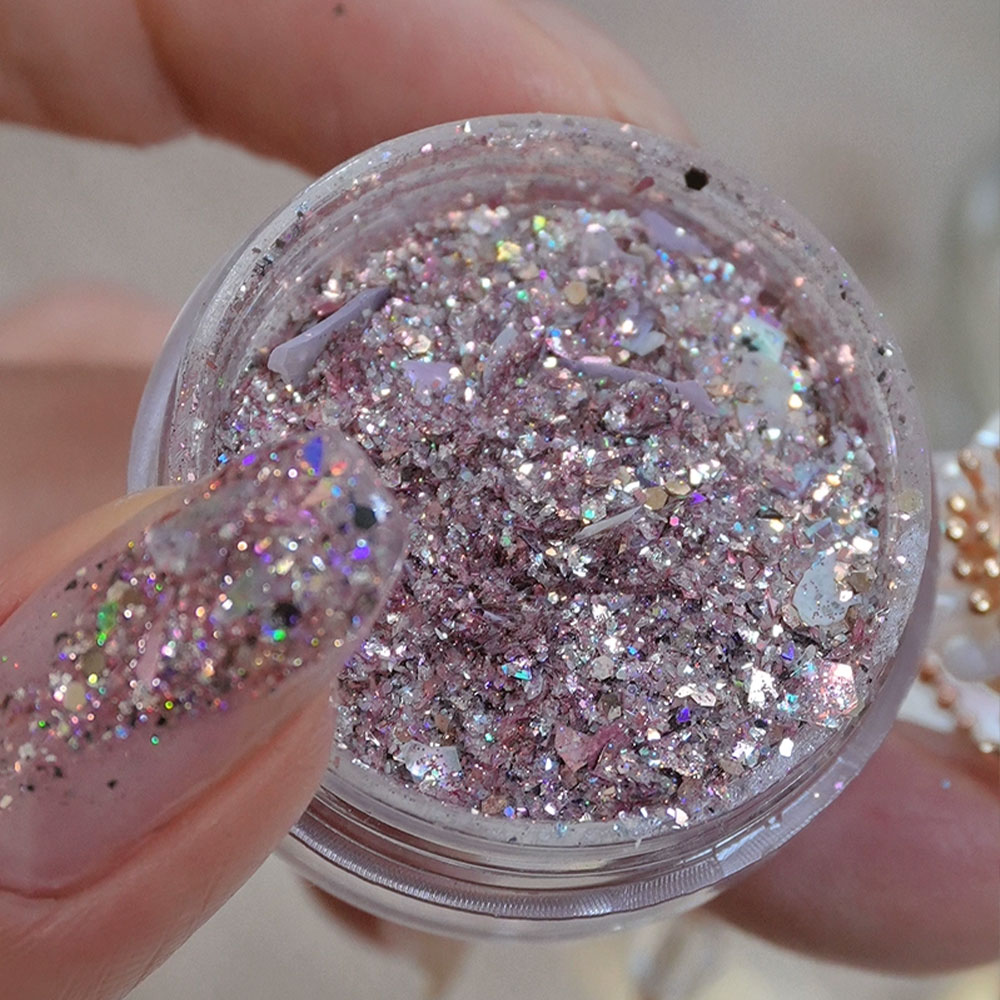 1/2Boxes 1g Holographic Glitte - Gold Foil Flakes recension och pris