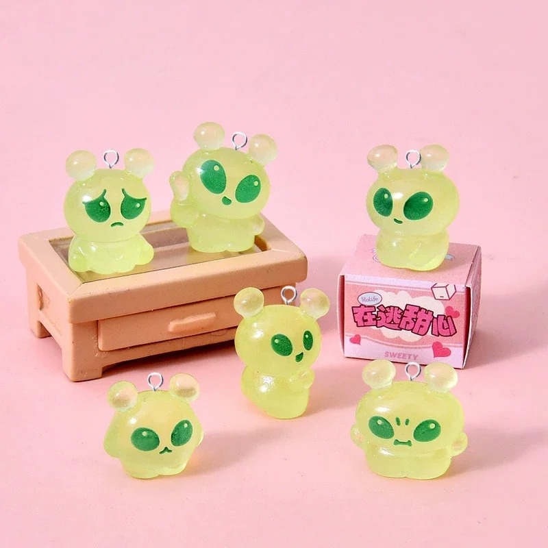 10Pcs Cute Mini Green Alien Re - Resin Craft Projects recension och pris