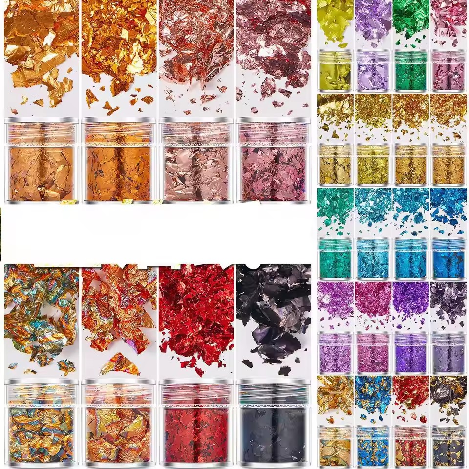 4pcs Set Gold Silver Mult-colo - Gold Foil Flakes recension och pris