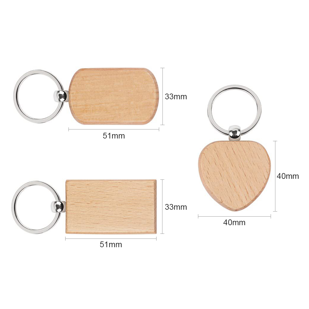 20PCS Unfinished Wood Keychain - Wood Ring Blank recension och pris