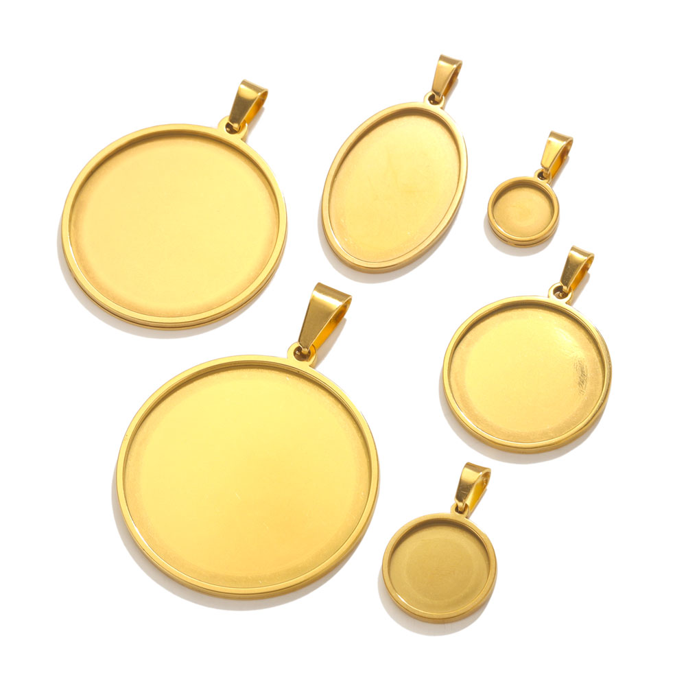 5pcs Stainless Steel Pendant C - Bezels Set Pendant recension och pris