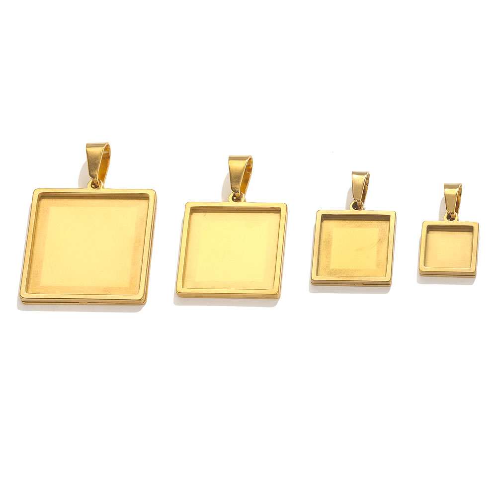5pcs Stainless Steel Pendant C - Bezels Set Pendant recension och pris