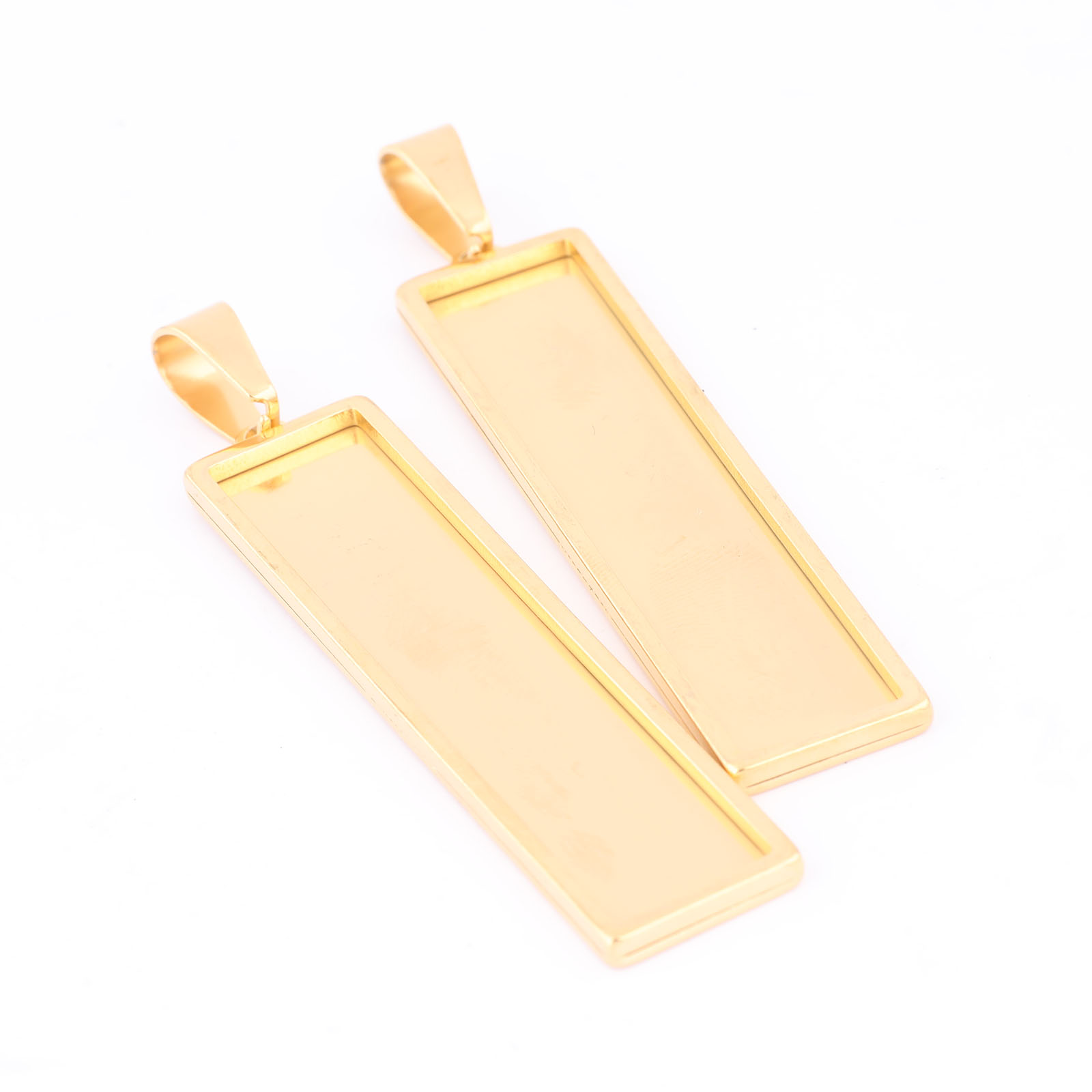 5pcs Stainless Steel Gold Plat - Bezels Set Pendant recension och pris