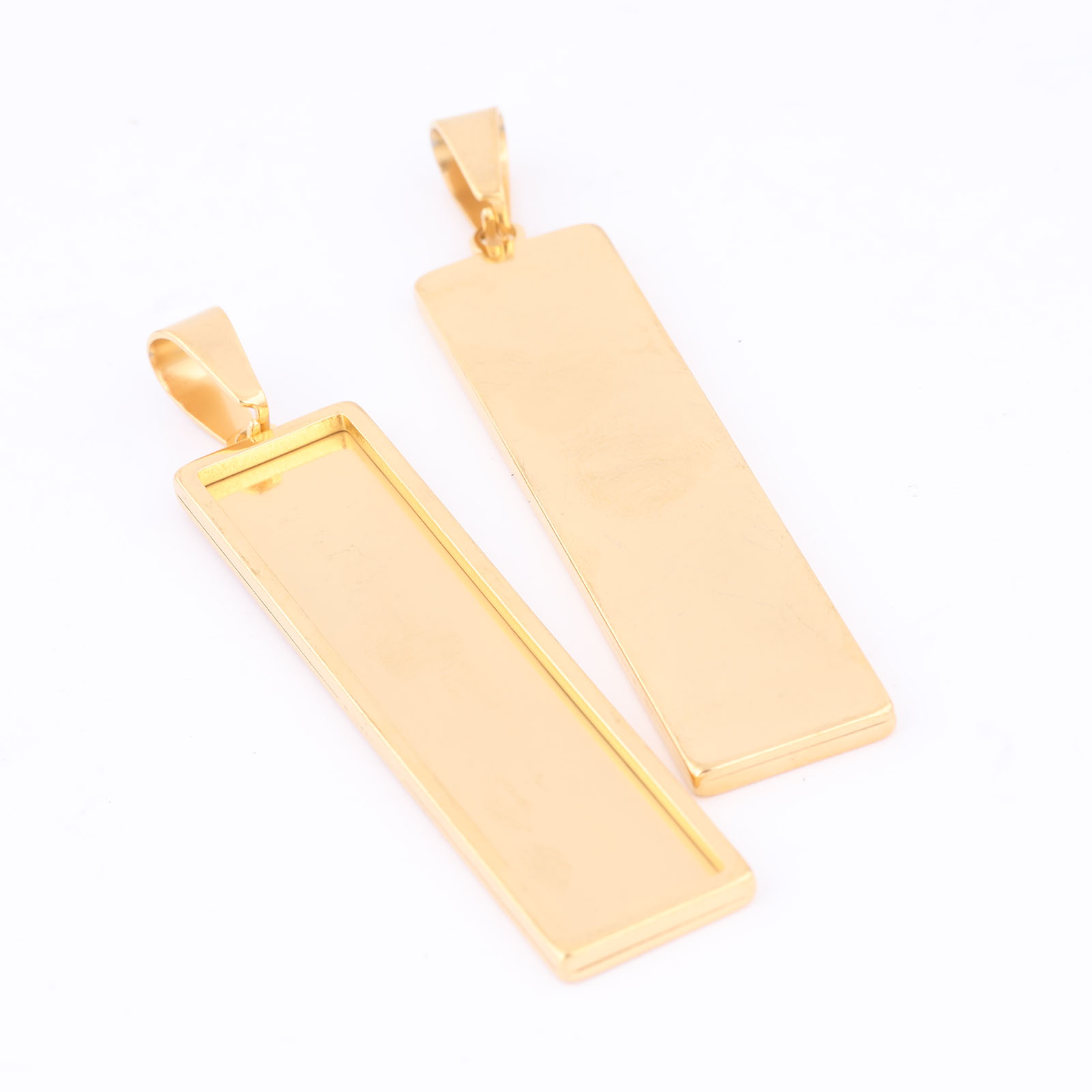 5pcs Stainless Steel Gold Plat - Bezels Set Pendant recension och pris