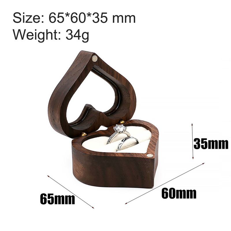 1Pcs Heart Walnut Wood Ring Bo - Wood Ring Blank recension och pris