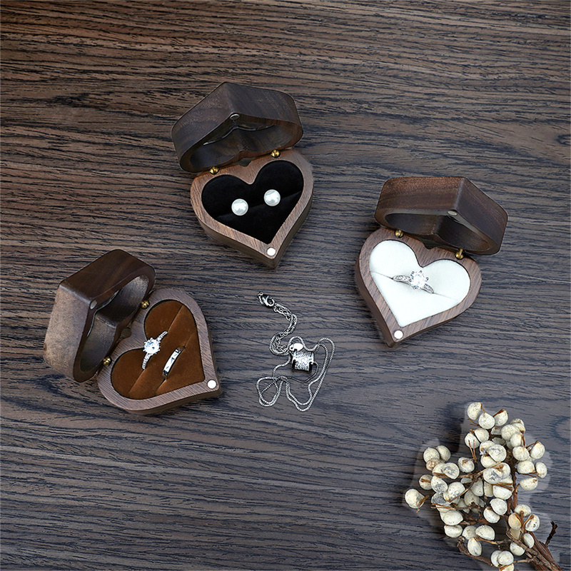 1Pcs Heart Walnut Wood Ring Bo - Wood Ring Blank recension och pris