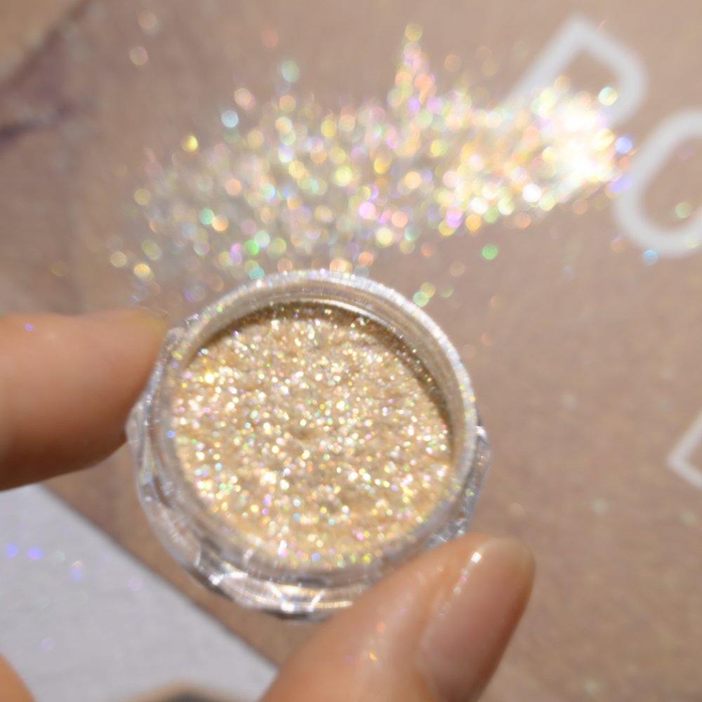Super Shiny Gold Opal Nail Pow - Gold Foil Flakes recension och pris