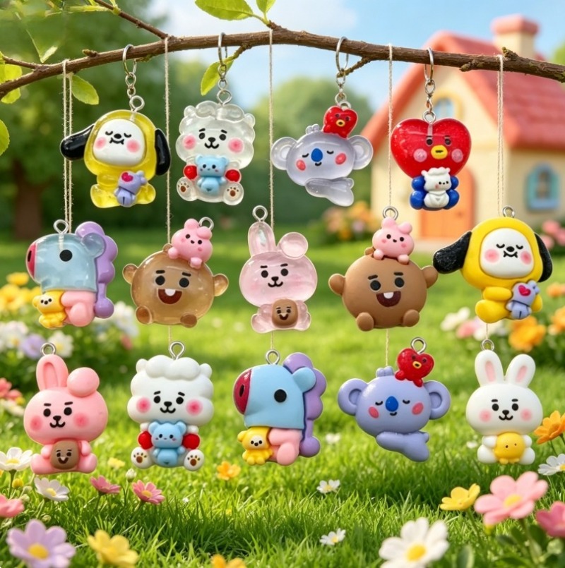 7pcs BT21 Resin Cartoon Charm  - Resin Craft Projects recension och pris