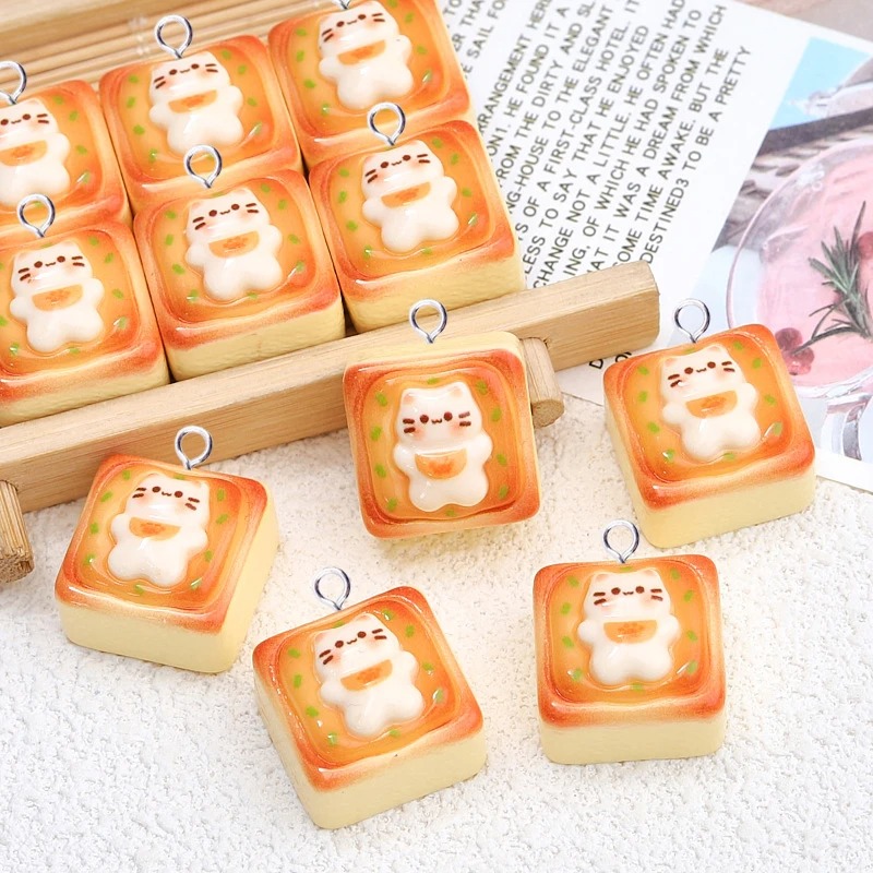 10Pcs Kawaii Cat Toast Bread R - Resin Craft Projects recension och pris