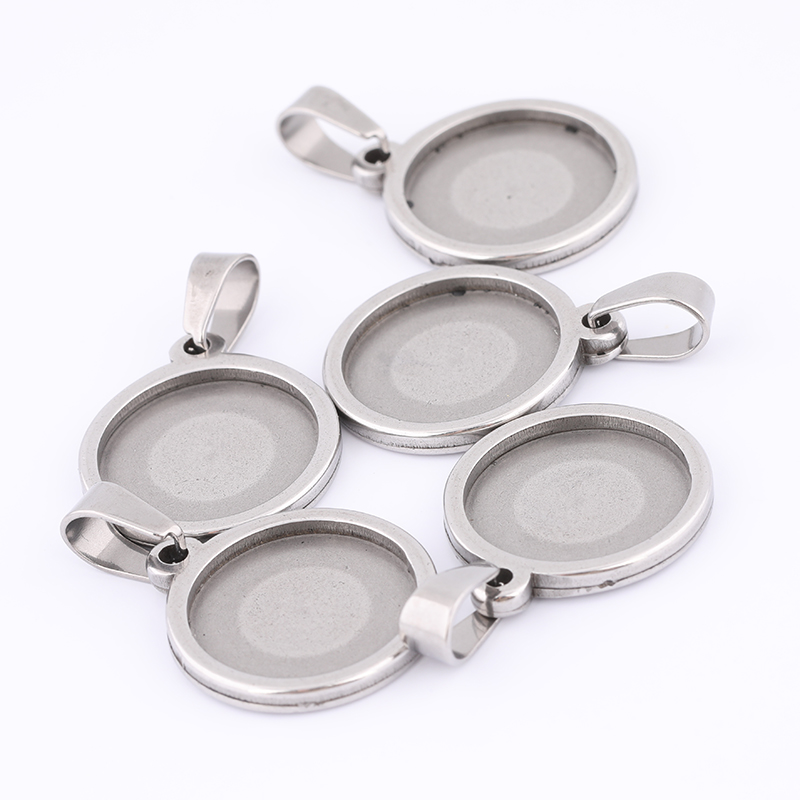 10pcs 15mm Round Cabochon Base - Bezels Set Pendant recension och pris