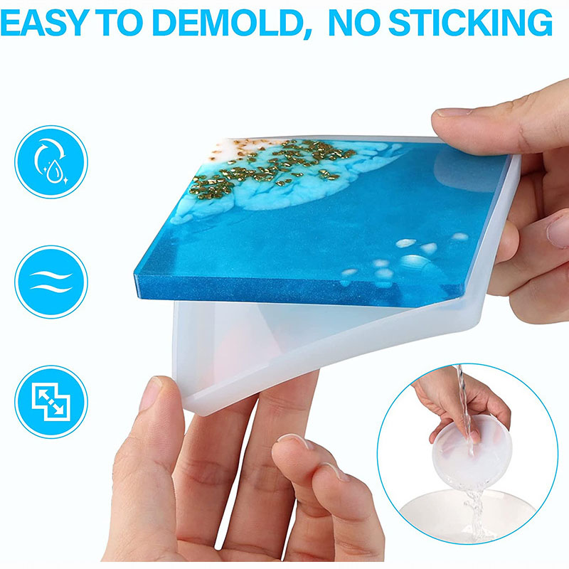 Round Square Coaster Silicone  - Resin Ocean Wave Mold recension och pris